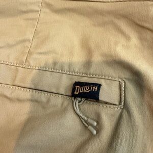 Duluth Trading Co Tan Work Pants Label View